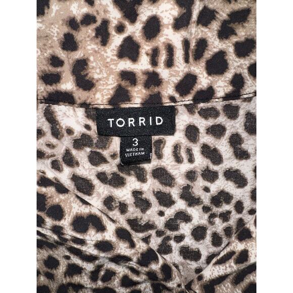 Torrid Women's Size 3 US 22/24 Leopard Print Sleeveless Button Down Blouse Top - Picture 5 of 7